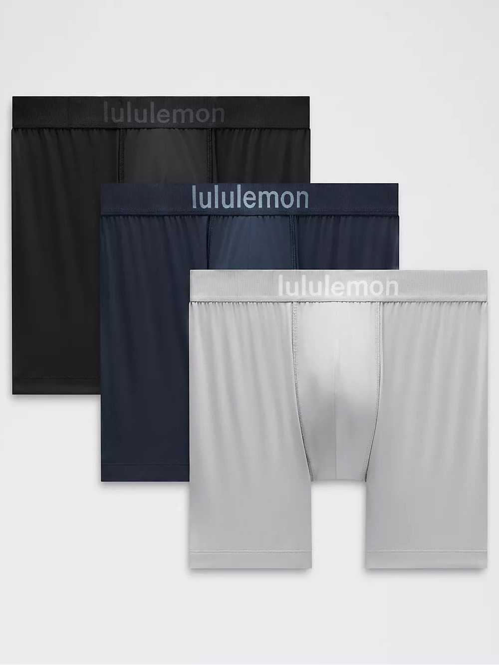 lululemon athletica 3-Pack Boxer Briefs - Black, Navy, Light Gray Soft Stretch A